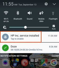 Example of HP Inc. service installed
